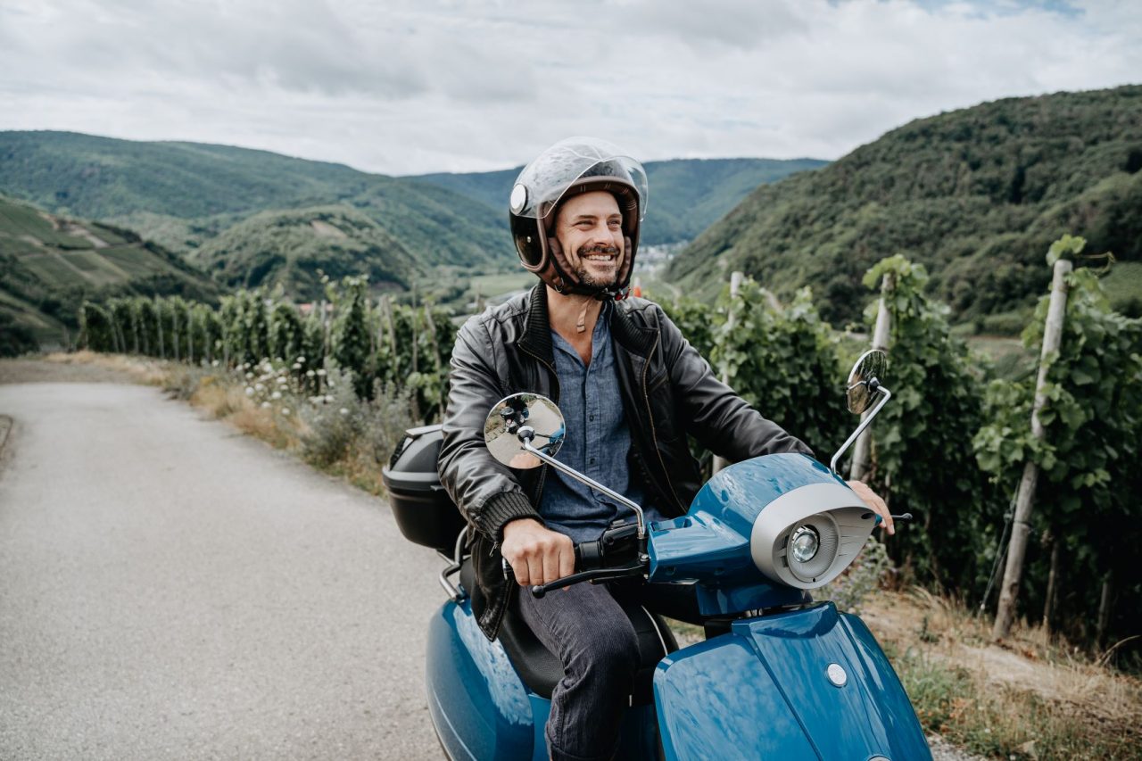Ausflug mit Kumpan in den Weinbergen